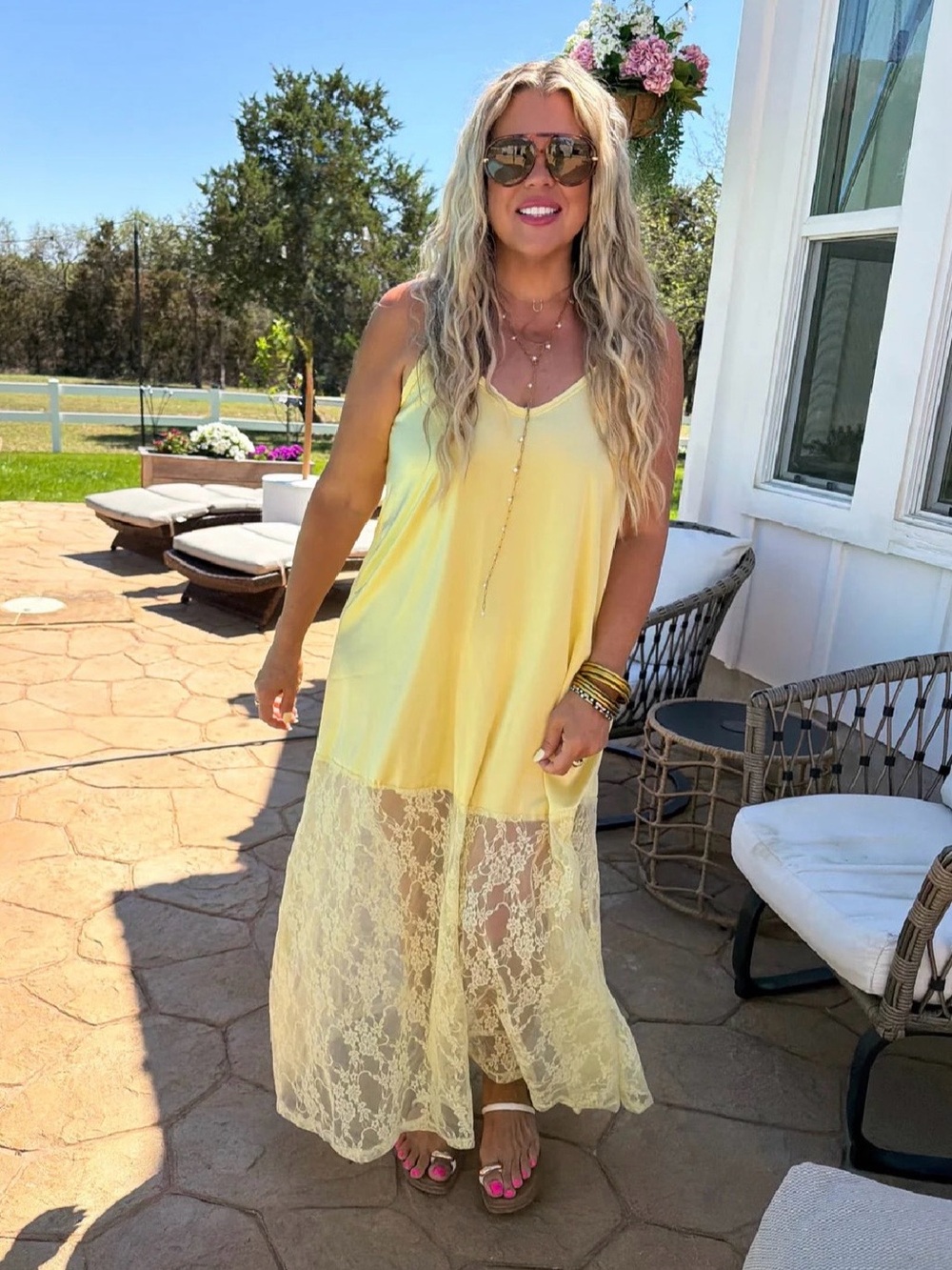 Blakeley Summer Nights Satin Dress in Lemon